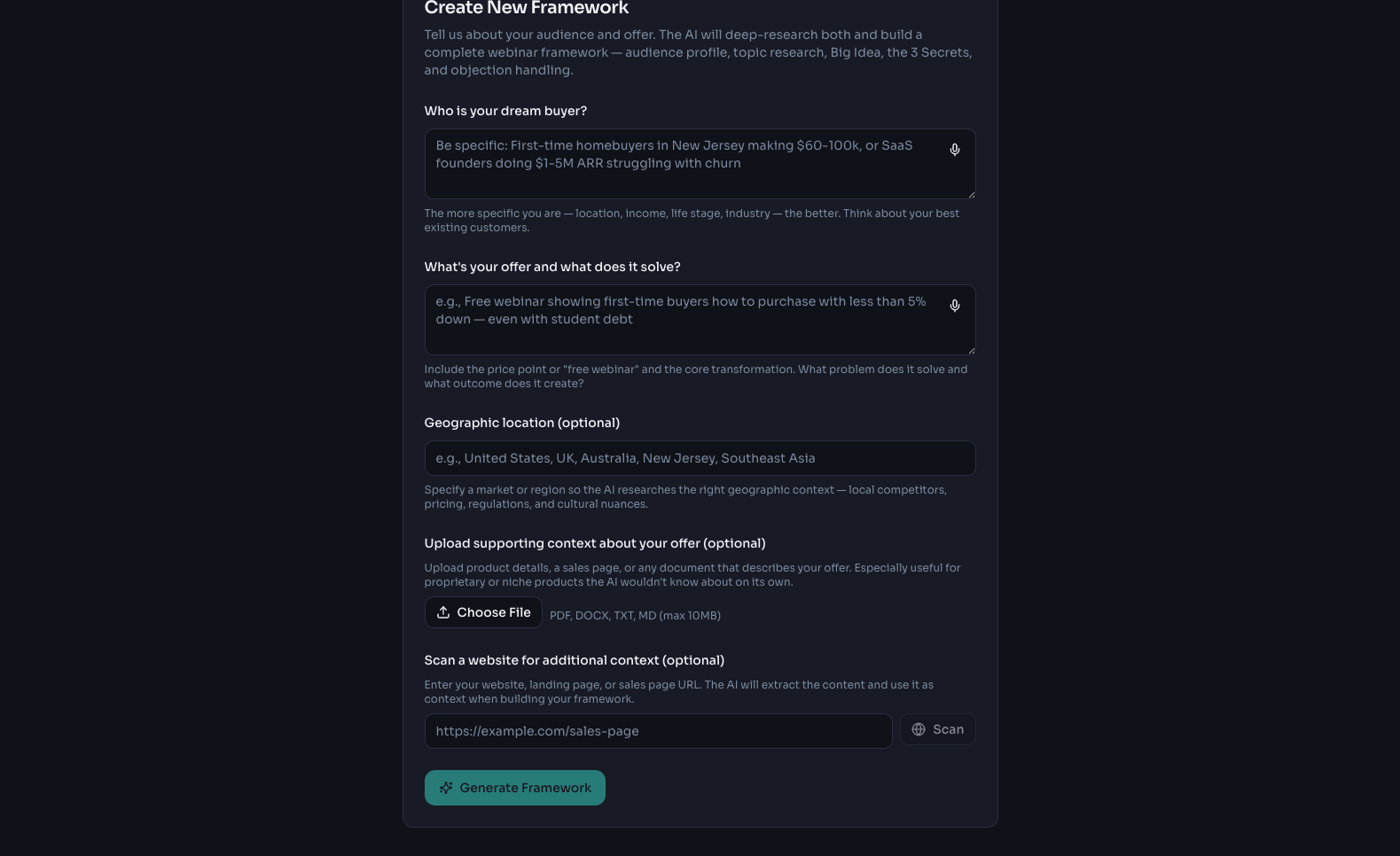 A completed WebinarFuse Framework