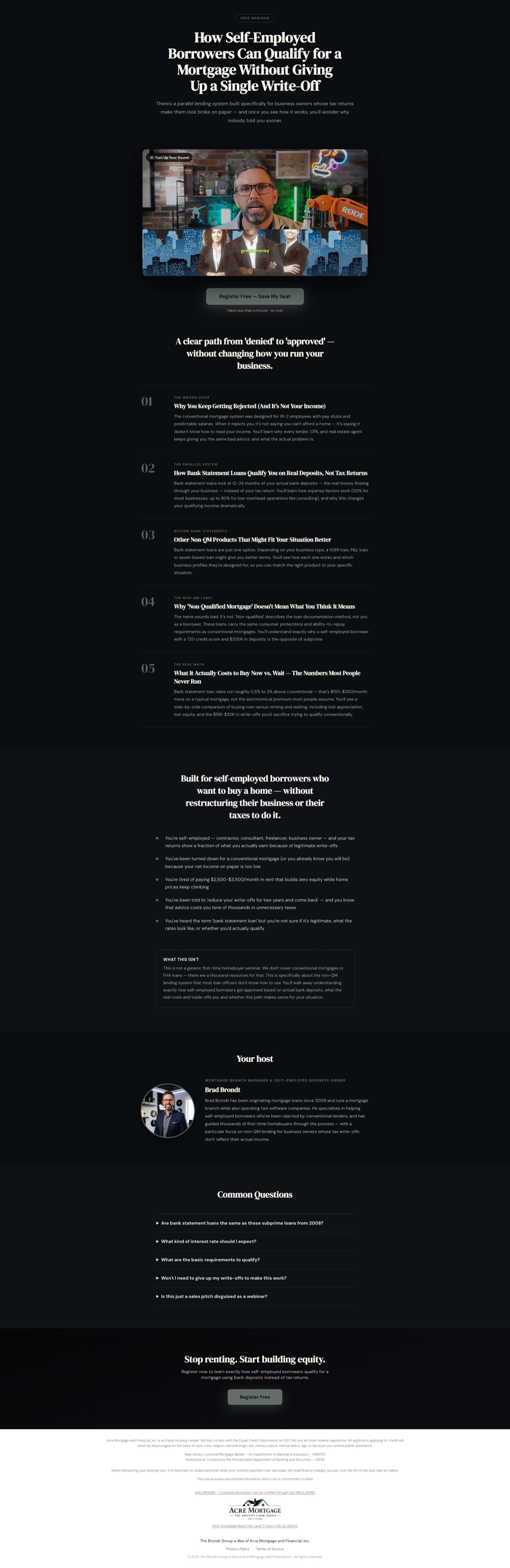 A finished WebinarFuse funnel landing and registration page